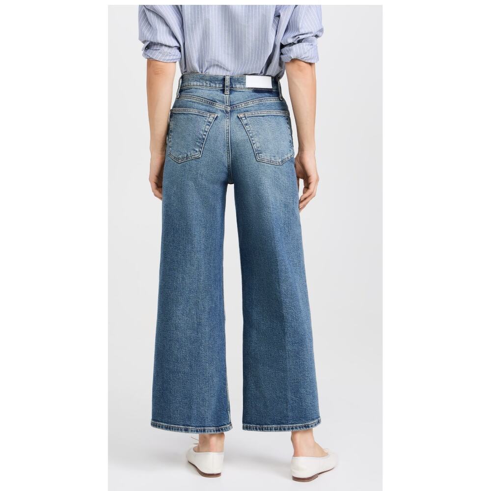 RE/DONE NWT High Rise Wide Leg Crop Denim Jeans in Crafted Indigo // 24 - Picture 2 of 15